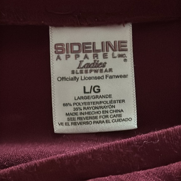 Arizona State Sun Devils sleepwear long T-shirt V neck stripe sleeves‎ Sz LG - Picture 5 of 5